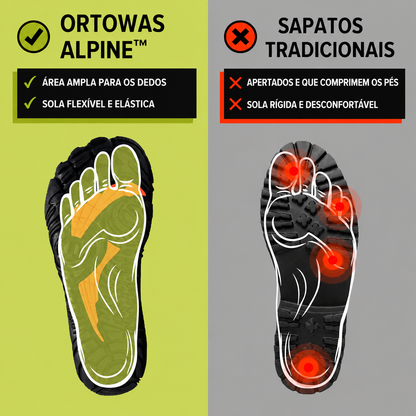 ORTOWAS Alpine™ | sapatos Barefoot - quentes e aliviadores de dor
