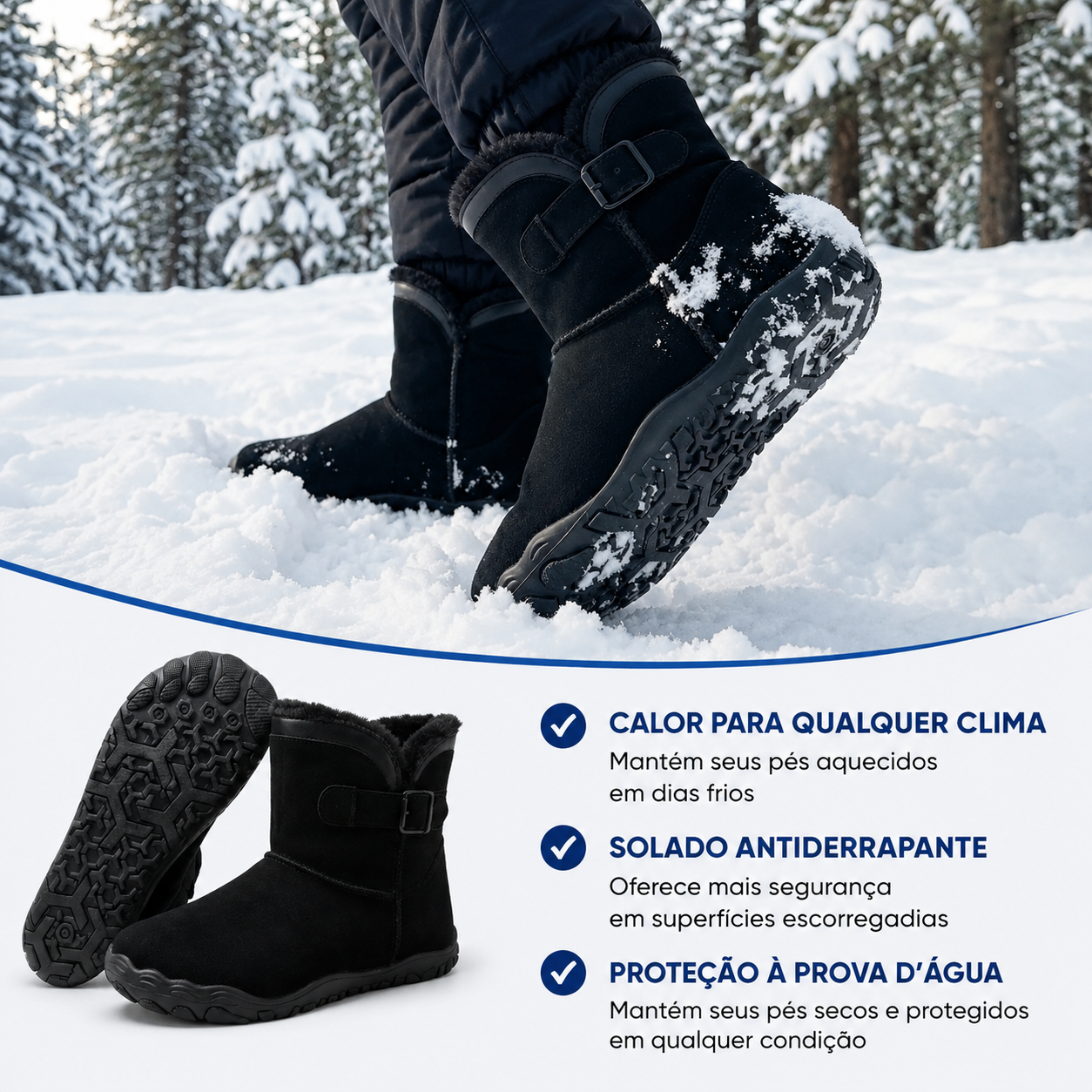 OrtoWas Furstep™ | Sapatos Barefoot quentes e aliviantes para mulheres